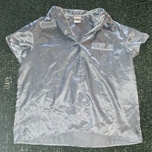 Secret Treasures Shimmering Gray Satin Pajama Set